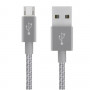 Кабель Mixit Metallic Belkin USB - MicroUSB 3 м Grey (F2CU021bt10-GRY) (32206-03)