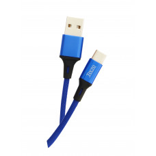 Кабель Tecro (TC-0100BE) USB-USB Type-C, 1 м, синій