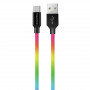 Кабель ColorWay USB-USB Type-C, 2.4А, 1м, Multicolor (CW-CBUC018-MC)