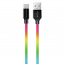 Кабель ColorWay USB-USB Type-C, 2.4А, 1м, Multicolor (CW-CBUC018-MC) (23466-03)