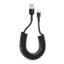 Кабель ColorWay USB-Lightning, spiral, 2.4А, 1м, Black (CW-CBUL051-BK) (26467-03)