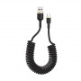 Кабель ColorWay USB-USB Type-C, spiral, 2.4А, 1м, Black (CW-CBUC051-BK) (26478-03)