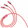 Кабель SkyDolphin S63E 3in1 USB - Lightning/Type-C/MicroUSB 1.2м, Red (USB-000624) (33428-03)
