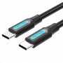 Кабель Vention USB Type-C - USB Type-C TPE Round PD 60W, 3A, 1.5m, Black (COSBG) (33778-03)