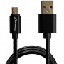 Кабель Grand-X USB-microUSB 2.1A, 1м, CU, захист - метал. оплетення, Black (MM-01B), пакування гіфтбокс з вікном (22858-03)