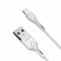 Кабель Grand-X USB-microUSB, Cu, 3A, 1м, Fast Сharge, White(PM-03W) (23178-03)