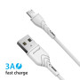 Кабель Grand-X USB-microUSB, Cu, 3A, 1м, Fast Сharge, White(PM-03W) (23178-03)