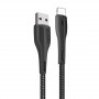 Кабель ColorWay USB-Lightning, 2.4А, 1м, PVC + Led, Black (CW-CBUL034-BK) (24138-03)