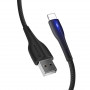 Кабель ColorWay USB-Lightning, 2.4А, 1м, PVC + Led, Black (CW-CBUL034-BK) (24138-03)