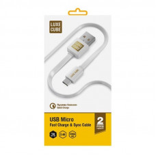 Кабель Luxe Cube Flat USB-microUSB, 1м, білий (2231252967010)