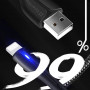 Кабель ColorWay USB-Lightning, 2.4А, 1м, PVC + Led, Black (CW-CBUL034-BK) (24138-03)