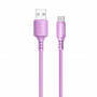 Кабель ColorWay USB-microUSB, soft silicone, 2.4А, 1м, Purple (CW-CBUM044-PU)