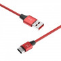 Кабель SkyDolphin S55T Neylon USB - Type-C 1м, Red (USB-000437) (26739-03)