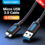 Кабель Vention USB-MicroUSB-B PVC Round nickel-plated, 0.25m Black (COPBC) (33779-03)