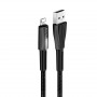 Кабель ColorWay USB-Lightning, 2.4А, 1м, Zinc Alloy + Led, Black (CW-CBUL035-BK) (24139-03)