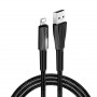 Кабель ColorWay USB-Lightning, 2.4А, 1м, Zinc Alloy + Led, Black (CW-CBUL035-BK) (24139-03)