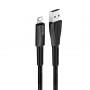 Кабель ColorWay USB-Lightning, 2.4А, 1м, Zinc Alloy + Led, Black (CW-CBUL035-BK) (24139-03)