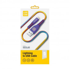 Кабель Luxe Cube Kevlar USB-Lightning, 1.2м, веселка (8886668686341)