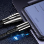 Кабель ColorWay USB-Lightning, 2.4А, 1м, Zinc Alloy + Led, Black (CW-CBUL035-BK) (24139-03)