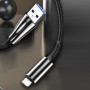 Кабель ColorWay USB-Lightning, 2.4А, 1м, Zinc Alloy + Led, Black (CW-CBUL035-BK) (24139-03)