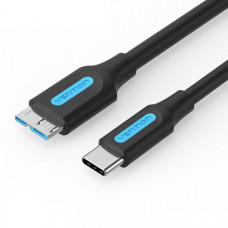 Кабель Vention USB Type-C - MicroUSB-B 1 м, Black (CQABF)