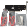 Контролер Frime (ECF-PCIEtoSSD009.LP) PCI-E-2хM.2 (B&M Key)+1хmSATA (28213-03)