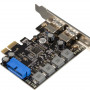 Плата розширення Frime (ECF-PCIEtoUSB006.LP) PCI-E to USB3.0 (2 порти) 3A/порт+19pin NEC720201 (28225-03)