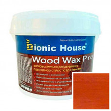 Краска для дерева WOOD WAX PRO безцветная база Bionic-House 0,8л Махагон