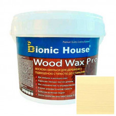 Краска для дерева WOOD WAX PRO безцветная база Bionic-House 0,8л Слоновая Кость