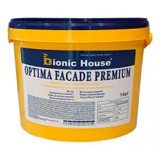 Optima Facade Premium - Износоустойчивая гидрофобная акриловая краска для минеральных фасадов Bionic-House 14кг Белая любой RAL оттенок под заказ