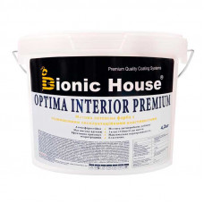 Optima Interior Premium - Износостойкая акриловая краска для стен и потолков Bionic-House 4,2кг Белая любой RAL оттенок под заказ