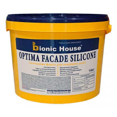 Optima Facade Silicone - Износоустойчивая гидрофобная силикон-акриловая краска для минеральных фасадов Bionic-House 14кг Белая любой RAL оттенок под заказ