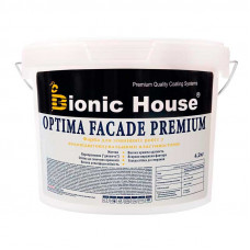 Optima Facade Premium - Износоустойчивая гидрофобная акриловая краска для минеральных фасадов Bionic-House 4,2кг Белая любой RAL оттенок под заказ
