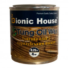 Тунговое масло с карноубским воском Tung Oil Bionic-House 0,25л Бесцветный
