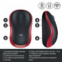 Мишка бездротова Logitech M185 (910-002240) Red USB (20092-03)