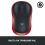 Мишка бездротова Logitech M185 (910-002240) Red USB (20092-03)