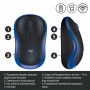 Мишка бездротова Logitech M185 (910-002239) Blue USB (20093-03)