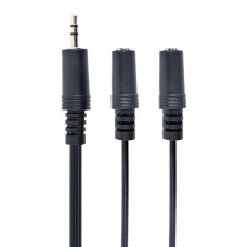 Аудіо-кабель Cablexpert 3.5 мм - 2х3.5 мм (M/F), 5 м, чорний (CCA-415)