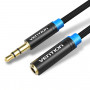 Кабель Vention Audio 3.5 mm M - 3.5 mm F, 2 m, Black (VAB-B06-B200-M) (23010-03)