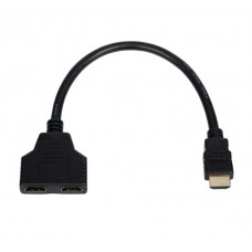 Кабель-розгалужувач Atcom HDMI - 2хHDMI, (M/F), 0.1 м, Black (10901)