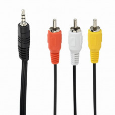 Аудіо-кабель Cablexpert 3.5 мм - 3хRCA (M/M), 2 м, чорний (CCA-4P2R-2M)