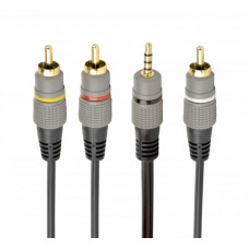 Аудіо-кабель Cablexpert 3.5 мм - 3хRCA (M/M), 1.5 м, Black (CCAP-4P3R-1.5M)