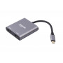 Адаптер-перехідник Maxxter USB Type-C - 2хHDMI (M/F), 0.1 м, Grey (V-CM-2HDMI) (26832-03)