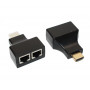 Адаптер Voltronic HDMI - 2хRJ-45 (M/F), Black (YT-SCPE HDMI/2P-30m720P/08516) (28892-03)