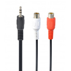 Аудіо-кабель Cablexpert 3.5 мм - 2xRCA (M/F), 0.2 м, чорний (CCA-406)