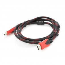 Кабель Merlion HDMI - HDMI V 1.4, (M/M), 1.8 м, Black/Red (YT-HDMI(M)/(M)NY/RD-1.8m/00257) пакет