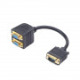 Кабель Cablexpert VGA - 2хVGA, (M/F), 2хHD15F/HD15M, 0.2 м, Black (CC-VGAX2-20CM) (20474-03)