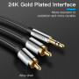 Кабель Vention AUX 3.5 mm M - 2xRCA M, 2 m, Black (BCFBH) (34825-03)