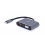 Адаптер Cablexpert USB Type-C - HDMI+VGA (M/F), 0.15 м, Black (A-USB3C-HDMIVGA-01) (27596-03)