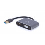 Адаптер Cablexpert USB - HDMI+VGA (M/F), 0.15 м, Black (A-USB3-HDMIVGA-01) (27597-03)